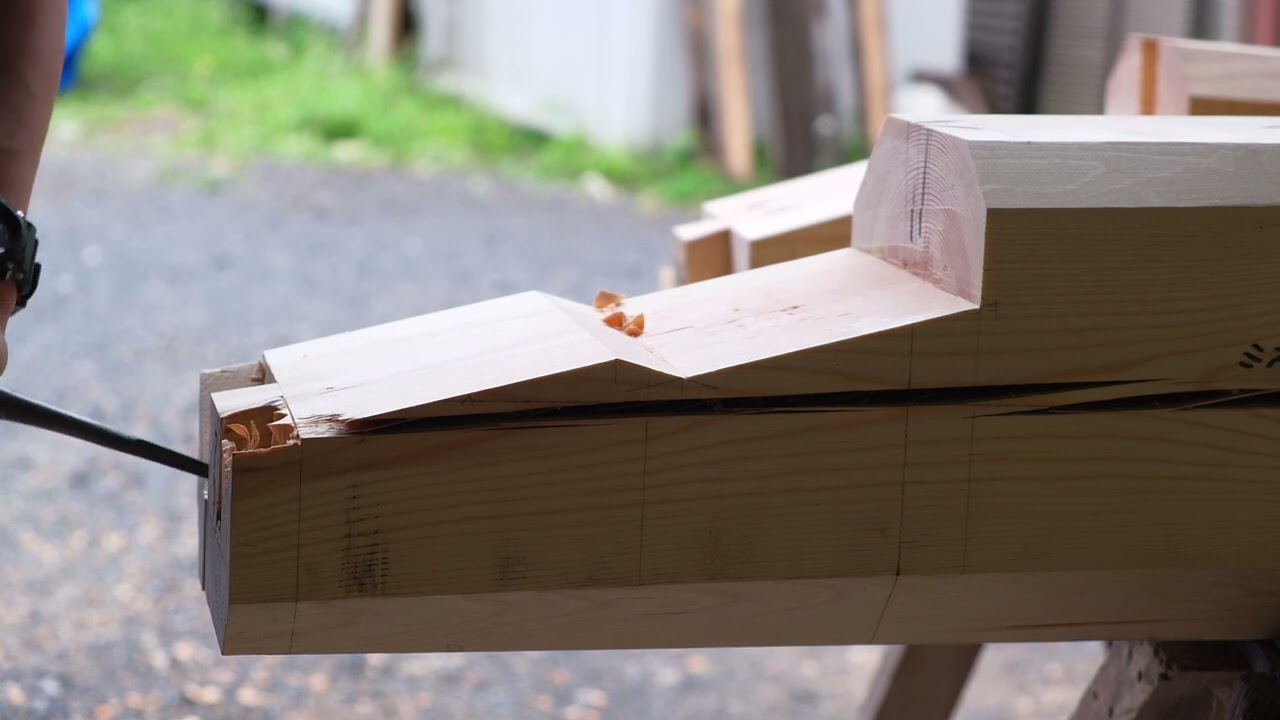 『大工の伝統技術』台持ち継ぎ Japanese Carpentry - Big Beams, Big Joinery