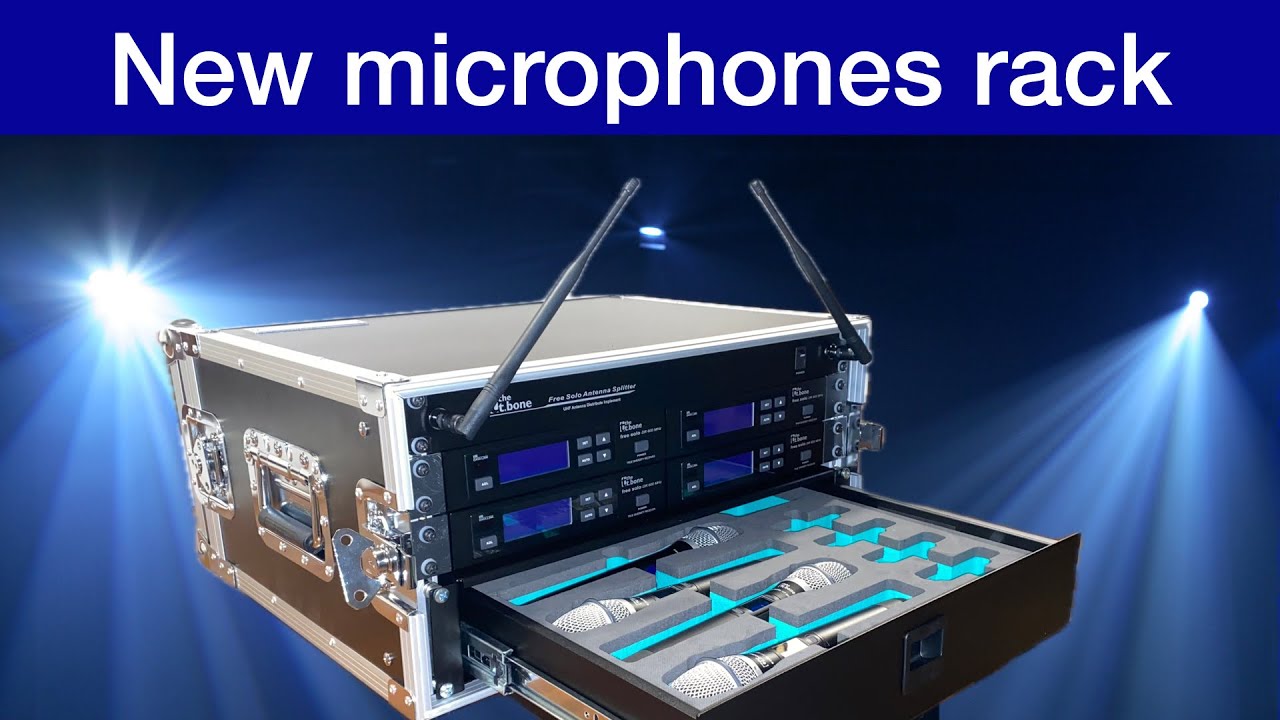 Unboxing new rack of microphones