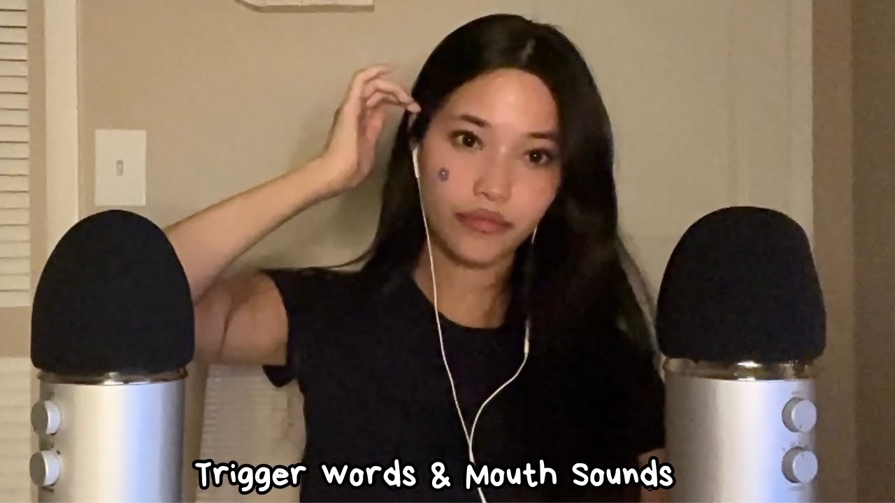 ASMR Repeating Trigger Words 🪼 Light Mouth Sounds & Foam Mic Scratching 😵‍💫