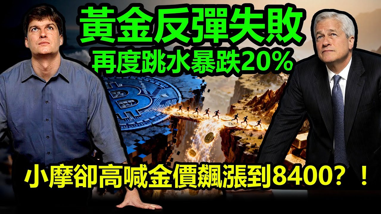 黃金反彈失敗再度跳水暴跌20%！小摩卻高喊金價飆漲到8400？！|黃金，金價，白銀，比特幣，美股，美元，川普，聯準會，外匯，原油、降息、美債、日元、加息、現貨、期貨、貿易戰、關稅、銅