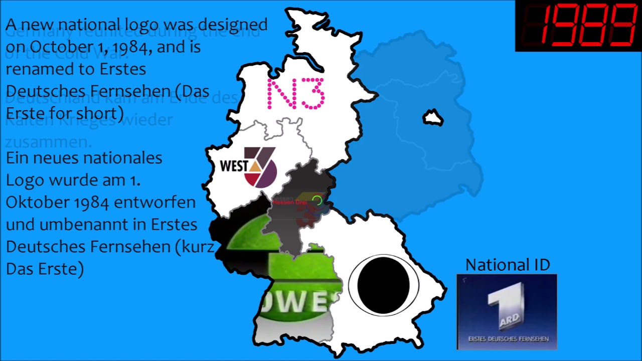 Zeitleiste von ARD Fernsehsender Logos / Timeline of ARD TV Logos (1952-2019)