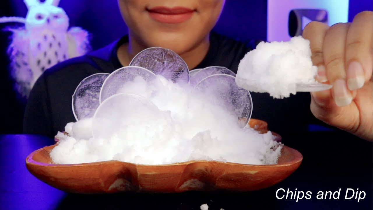 ASMR POWDERY ICE CHIPS AND DIP