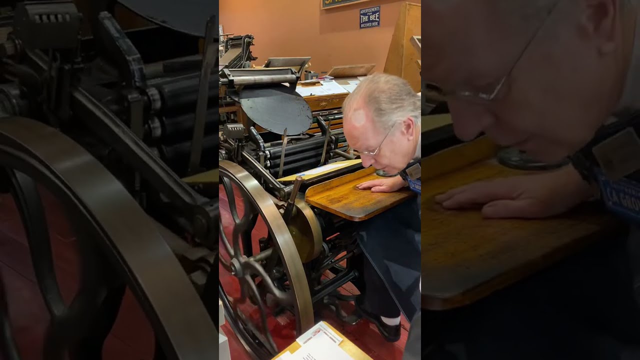 Letterpress printing the inside text for the  Sacramento History Museum’s 2023 holiday card