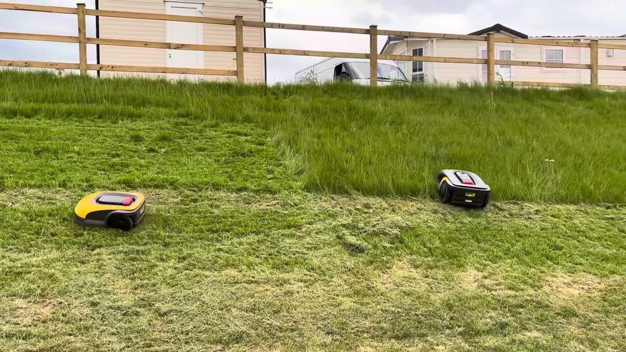 Robot mowers on a slope. STIGA A3000 and a STIGA A1500