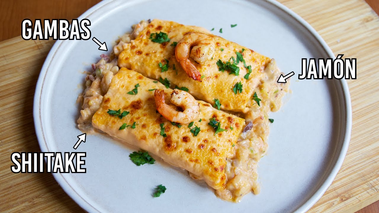 Los mejores canelones de gambas, desde cero