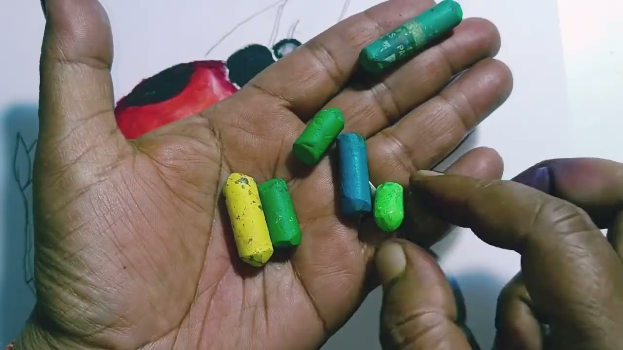 How to make Deferent Sketch of Lady Bird / Lady Bird With Oil pastels Colour / Basic idea #art 