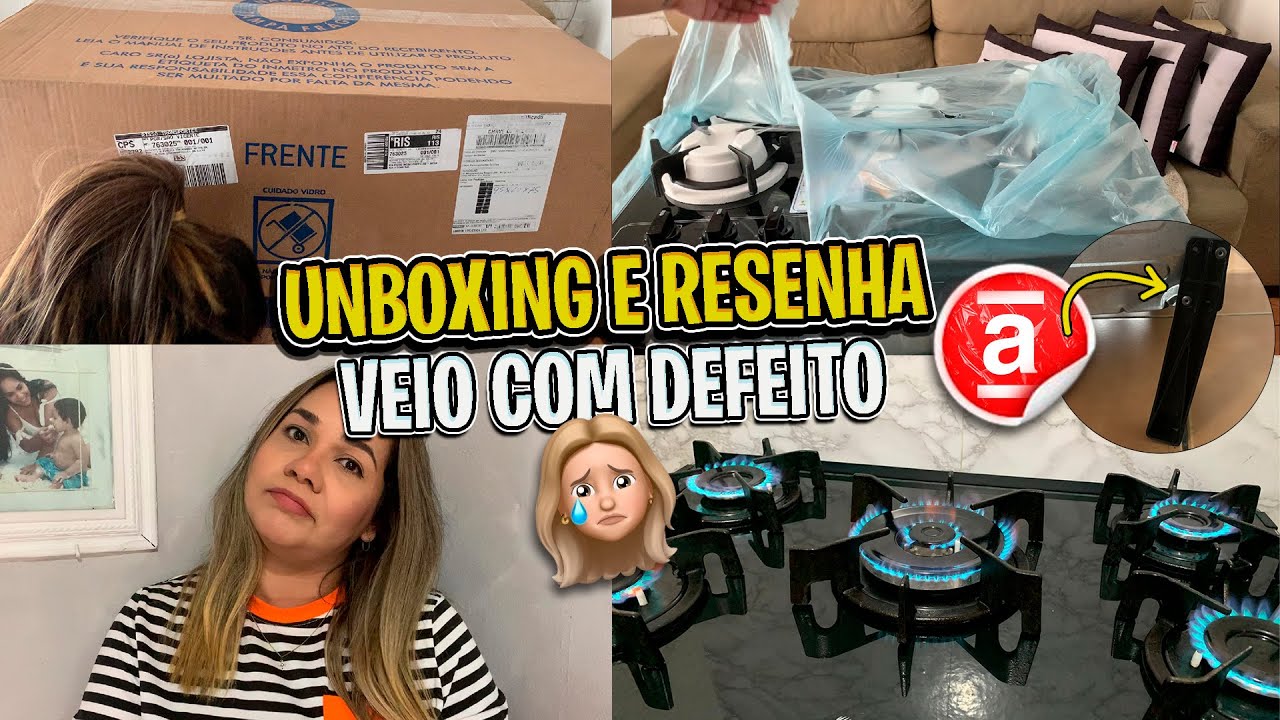 UNBOXING E RESENHA COMPLETA Fogão Agile Up Glass Atlas É BOM? | Site, Entrega, Defeito | Americanas