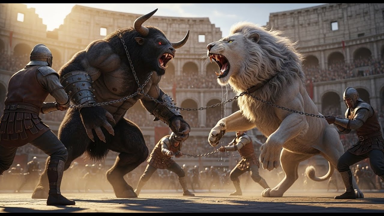 White Lion vs Minotaur: Clash of Legends