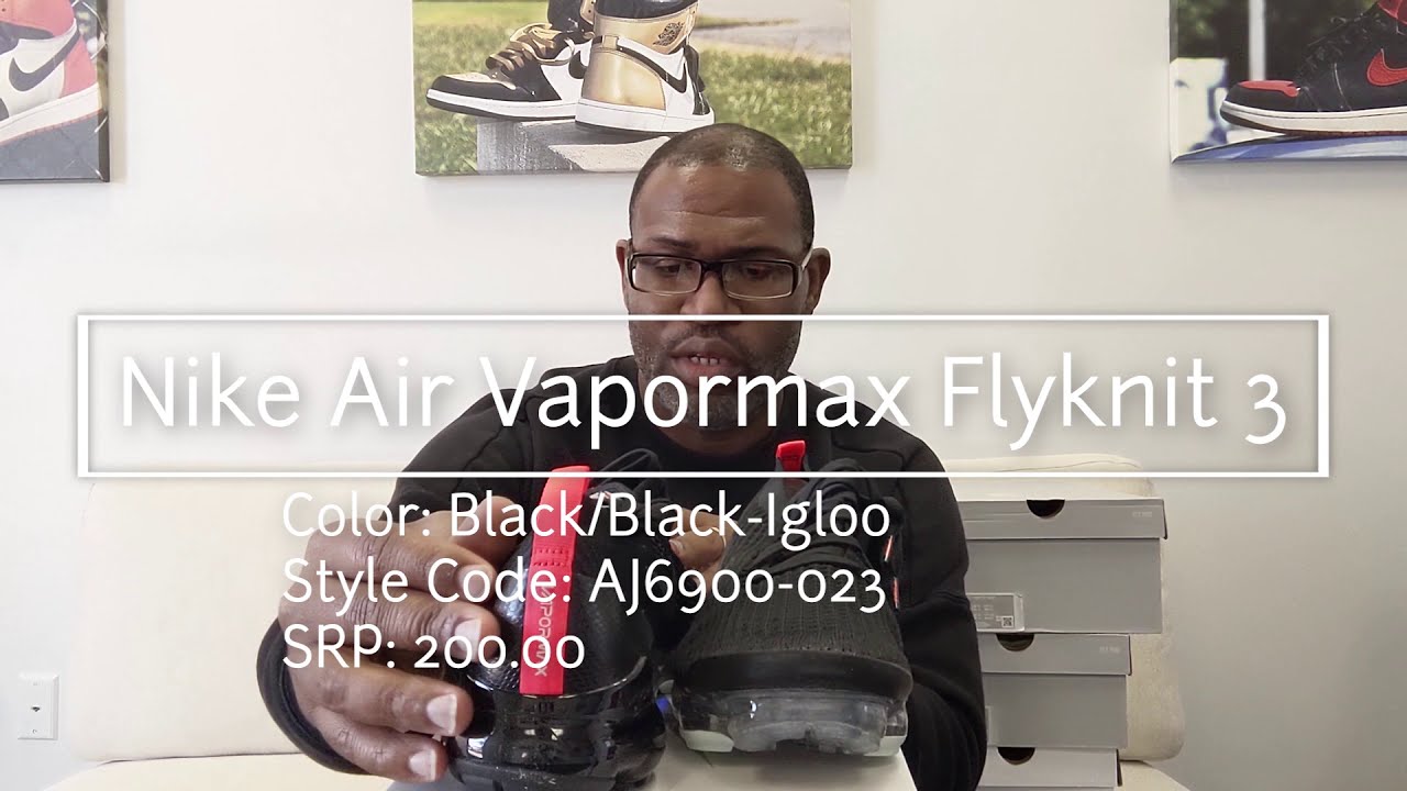 Nike Air Vapormax Flyknit 3 Black/Black-Igloo AJ6900-023