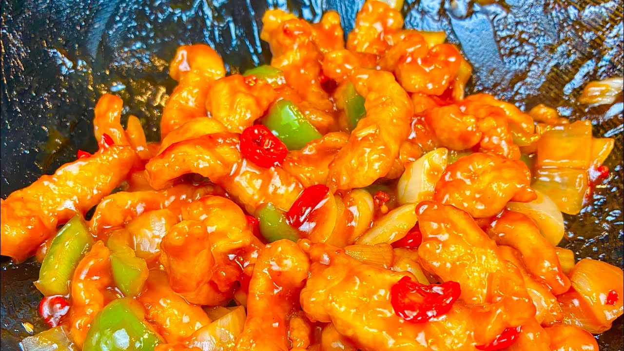 Измельченная курица с медом и чили