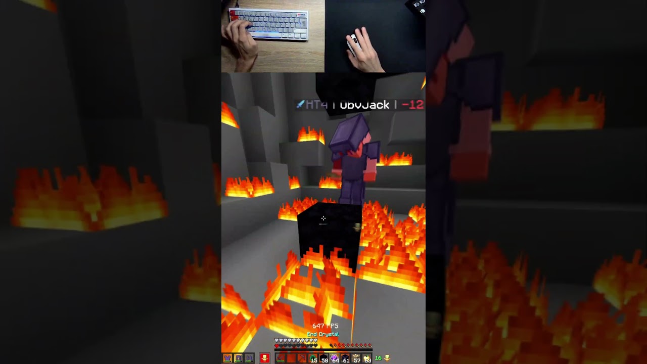 Drag Click + Crystal PvP Minecraft💀 #shorts