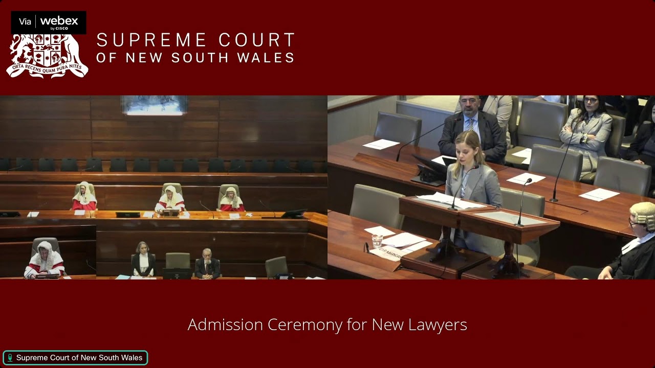 Admission Ceremony for New Lawyers - Friday 20 June 2025 - 9:00am