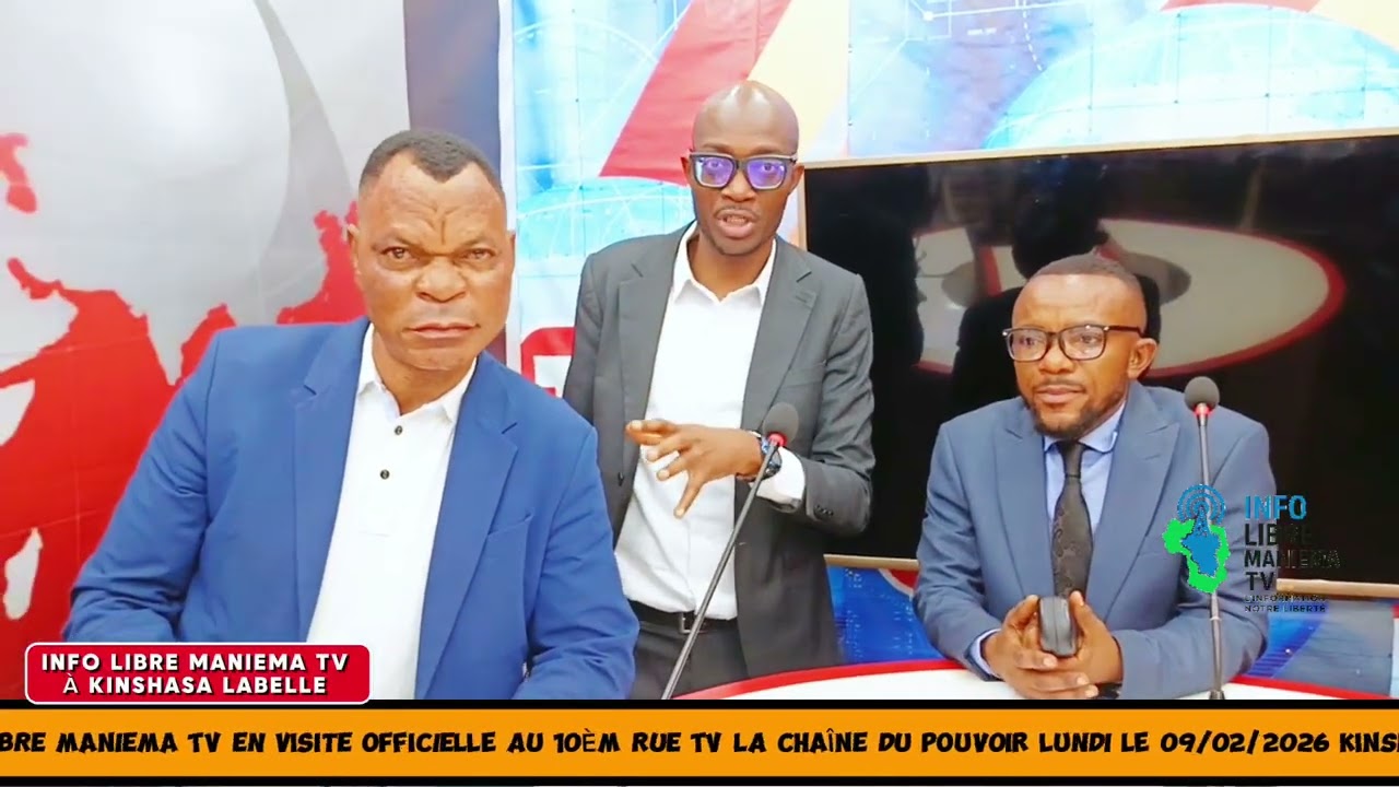 DG DE L'INFO LIBRE MANIEMA TV AU PLATEAU DE LA 10ème RUE TV A KINSHASA le 09/02/2026