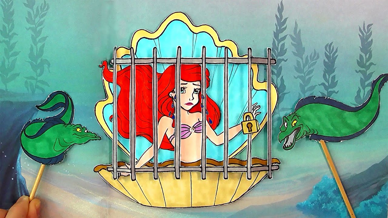 בובות מנייר- אריאל בת הים פוגשת את אורסולה