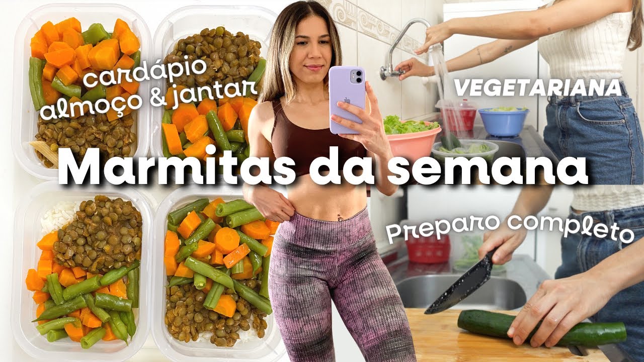 MARMITAS SAUDÁVEIS PARA UMA SEMANA | Almoço e jantar + Compras no mercado