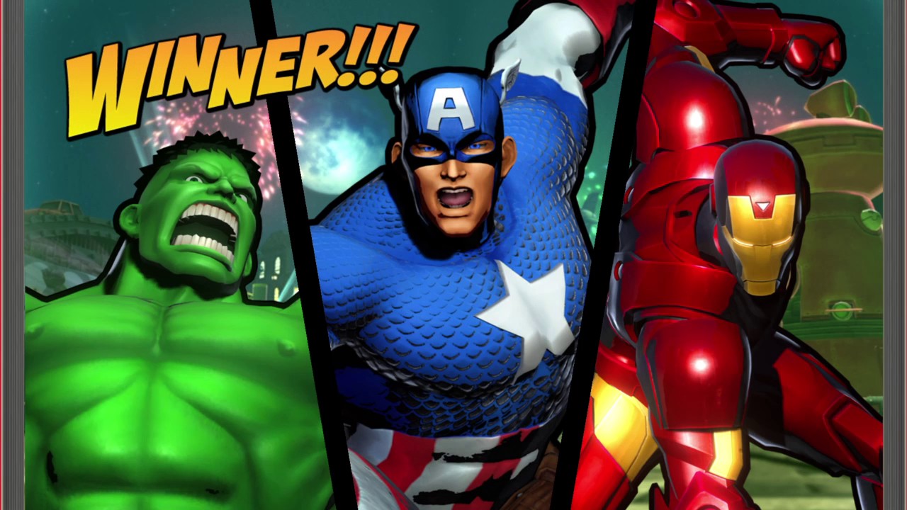 ULTIMATE MARVEL VS. CAPCOM 3 Ironman,Captain America,Hulk Gameplay With Ironman's Ending