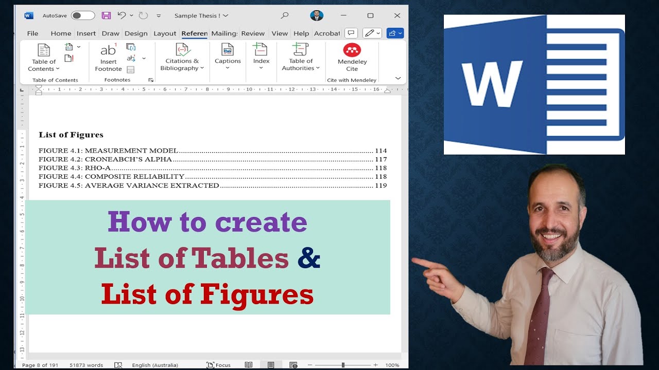 Как создать список таблиц и рисунков в MS Word | Автоматическое создание списка таблиц и рисунков