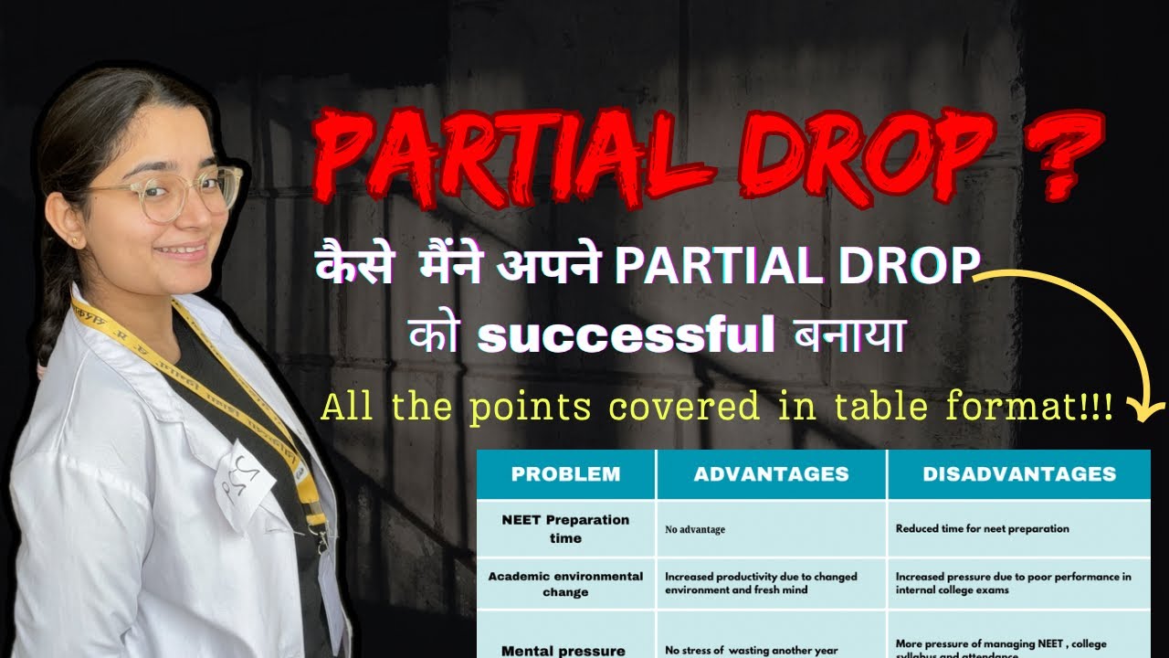 Partial drop NEET 2026|BAMS||Bsc||paramedical Time table and all advantages & disadvantages covered