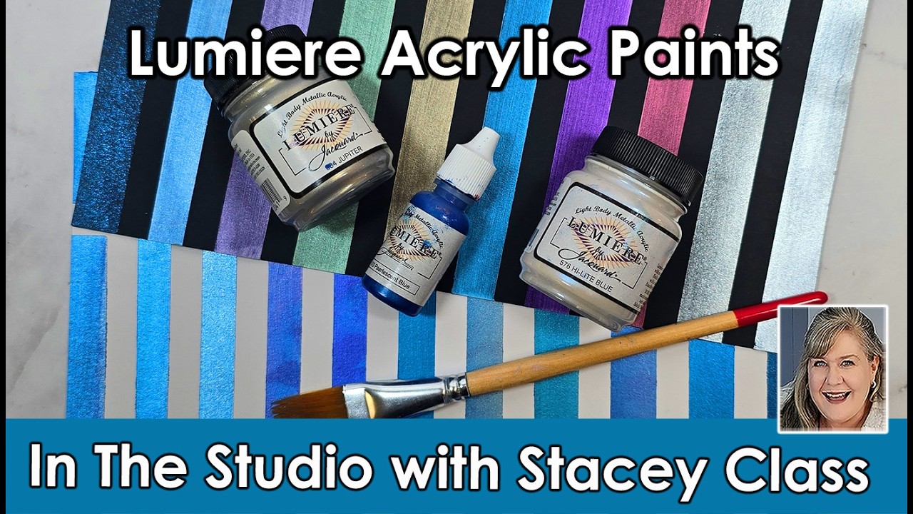 Lumiere Acrylic Paints by Jacquard.  In the Studio February Class 3 of 4