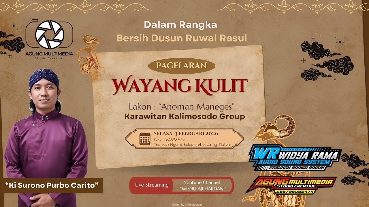 LIVE Wayang Kulit Anoman Maneges | Ki Surono Purbo Carito | Bersih Dusun | Ngerni, Bolopleret,