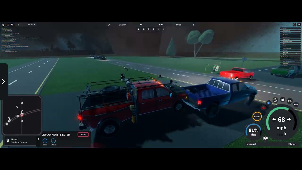 Twisted chasing strong tornadoes