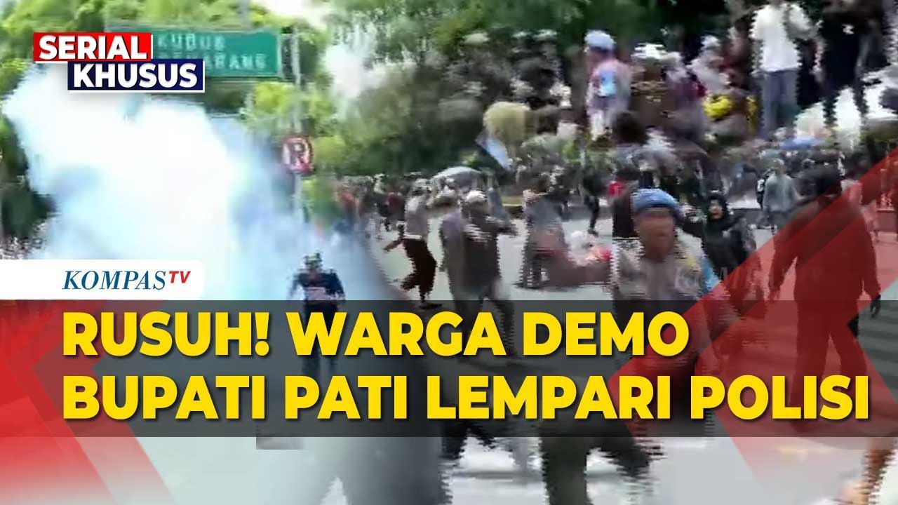 Demo Memanas! Warga Tuntut Mundur Bupati Pati, Kejar dan Lempari Polisi