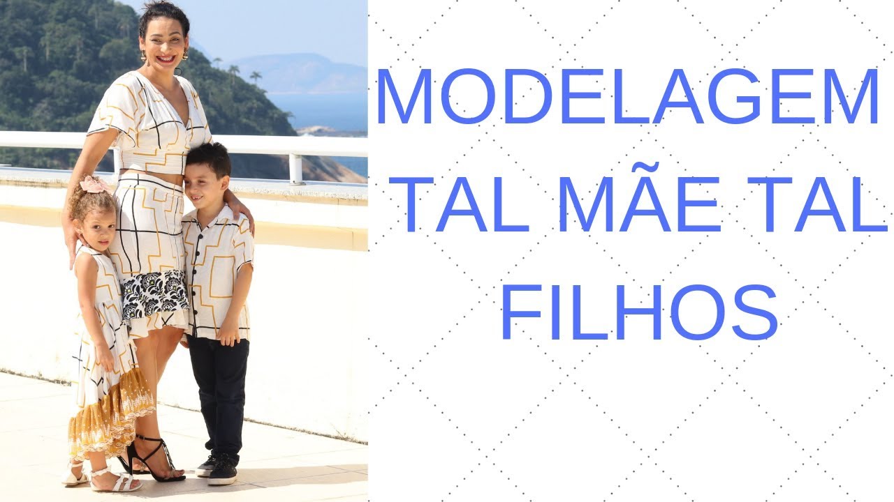 (TAL MÃE TAL FILHOS) CROPPED MANGA MORCEGO, VESTIDO INFANTIL BABADO, CAMISA INFANTIL / PAULA BATISTA