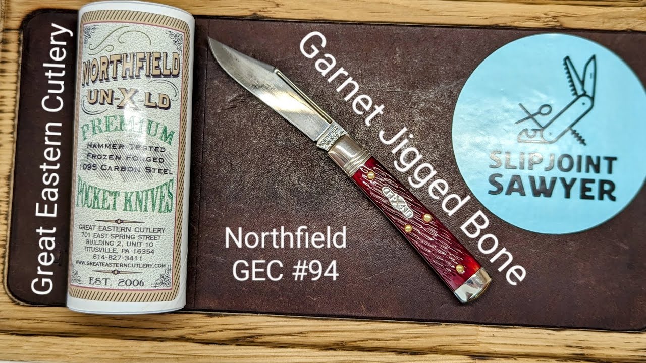 Great Eastern Cutlery #94, Northfield, UN-X-LD, Garnet Jigged Bone, GEC 941121, 1095 Carbon Steel.