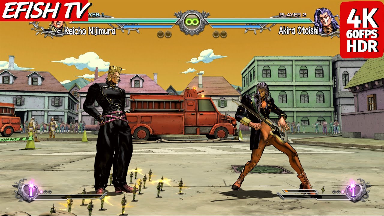 Keicho Nijimura vs Akira Otoishi (Hardest AI) - JoJo's Bizarre Adventure: All Star Battle R