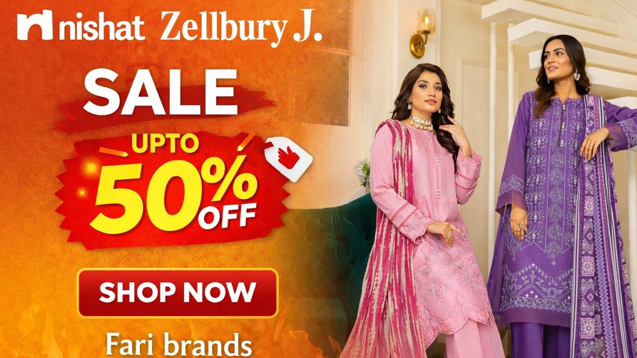Nishat💥 Zellbury 💥 J. 💥 Sale..Ladies branded sale💥💯🛍️ #stitch #fashion #dress #onlineshopping #sale 