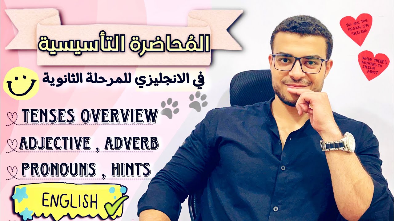 المحاضرة التأسيسية انجليزي ثانوية عامة ( مدخل للغة الانجليزية 1,2,3 ثانوي ) مع دكتور عمر ❤️