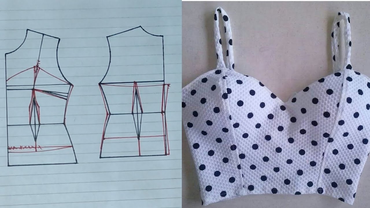 patrón de top bustier sencillo, en pocos minutos FACIL Y RÁPIDO #tutorial #patron #bustier #blusa