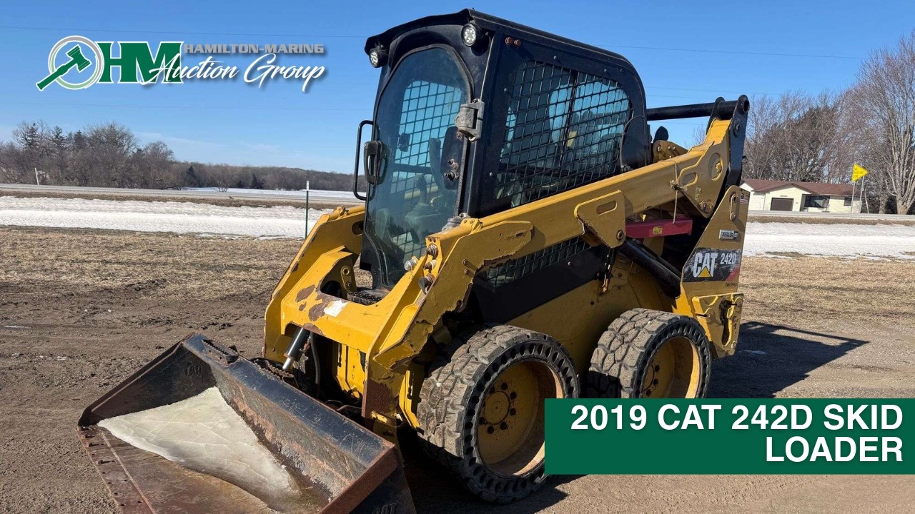 2019 Cat 242D Skid Loader, Selling At Auction