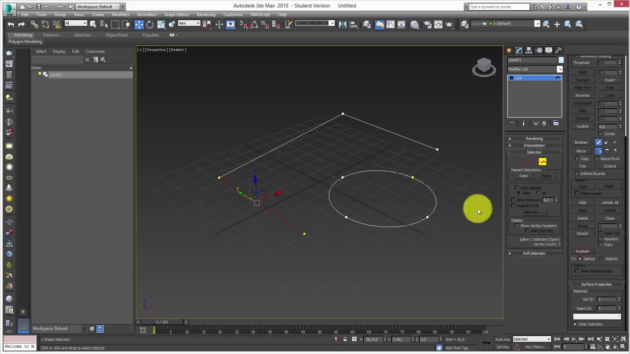 3Ds Max Dersleri    3Ds Max Ders 27   Editable Spline 8   Hide, Unhide, Close, Explode, Divide