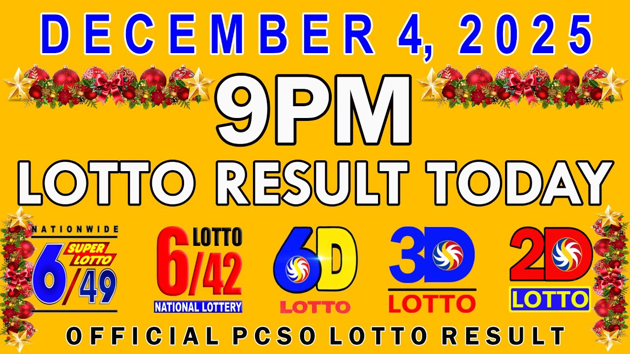 9pm Lotto Result Today PCSO December 4 2025