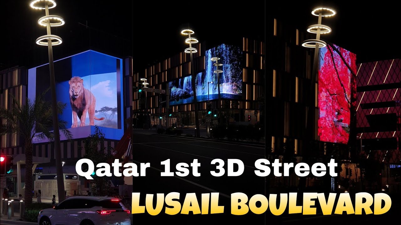 Lusail Boulevard qatar 🇶🇦 || മലയാളം || 3D Street in Qatar || Lusail || Qatar's future city, luminous