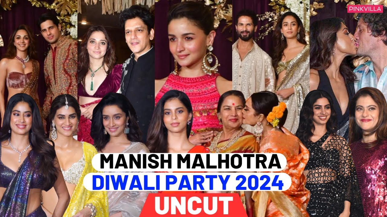 Manish Malhotra's Diwali Party 2024 : Alia Bhatt, Shraddha Kapoor, Kiara, Tamannaah, Janhvi, Kajol