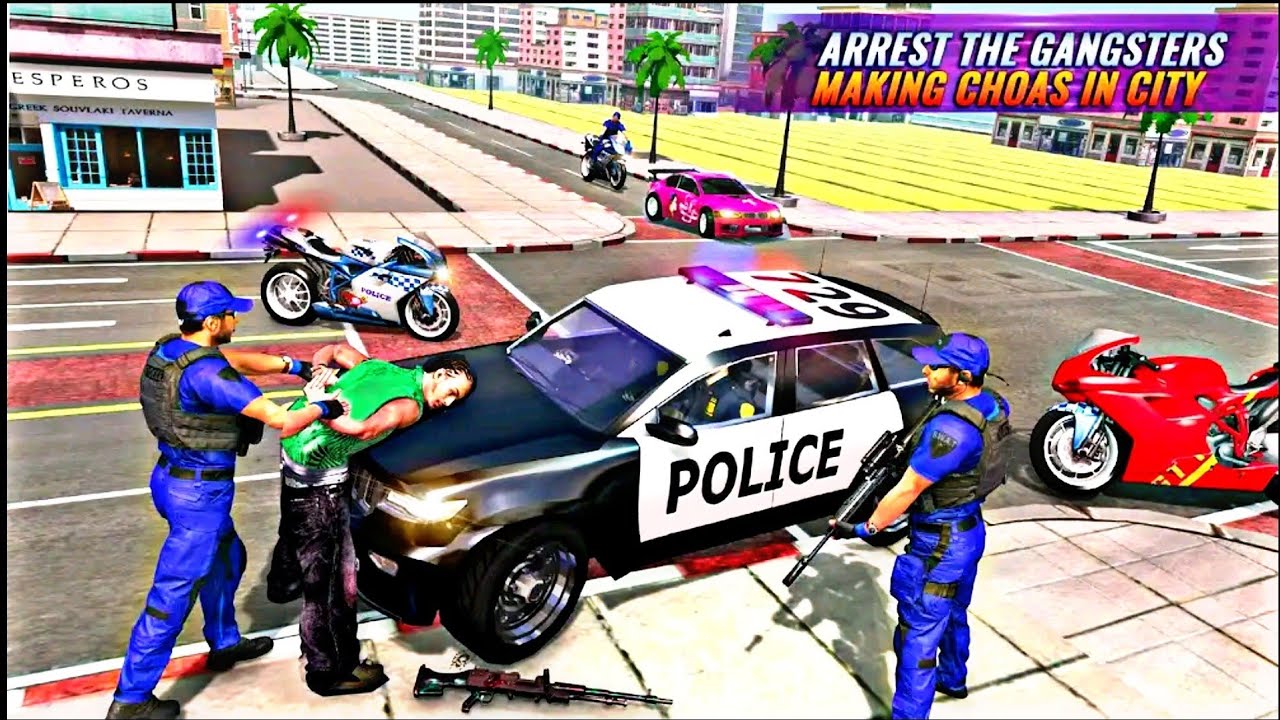 US Police Bike Gangster Chase: Police Bike Games - Android Gameplay