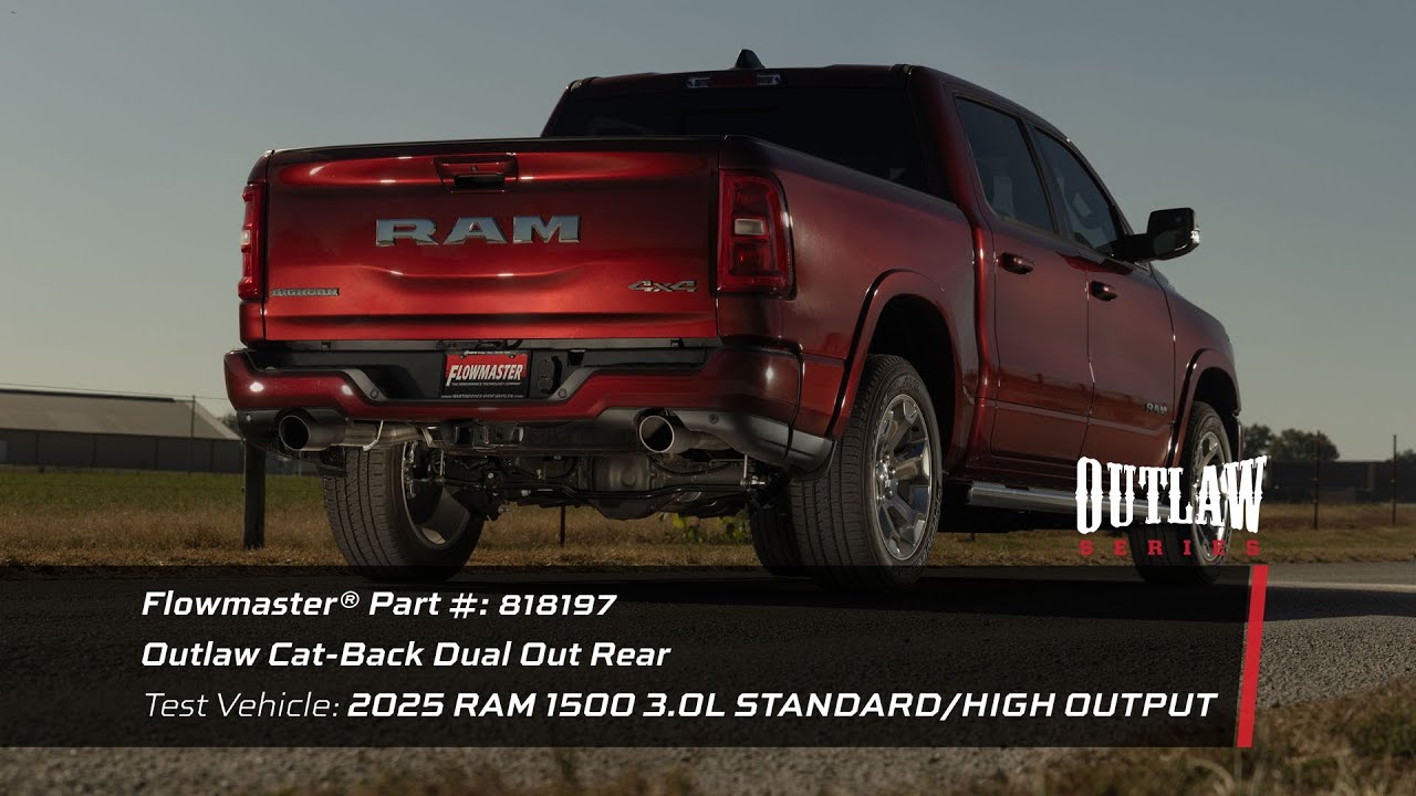 Flowmaster Outlaw 2025 RAM 1500 3.0-Liter Standard/High Output Cat-Back Dual Rear Exit (818197)