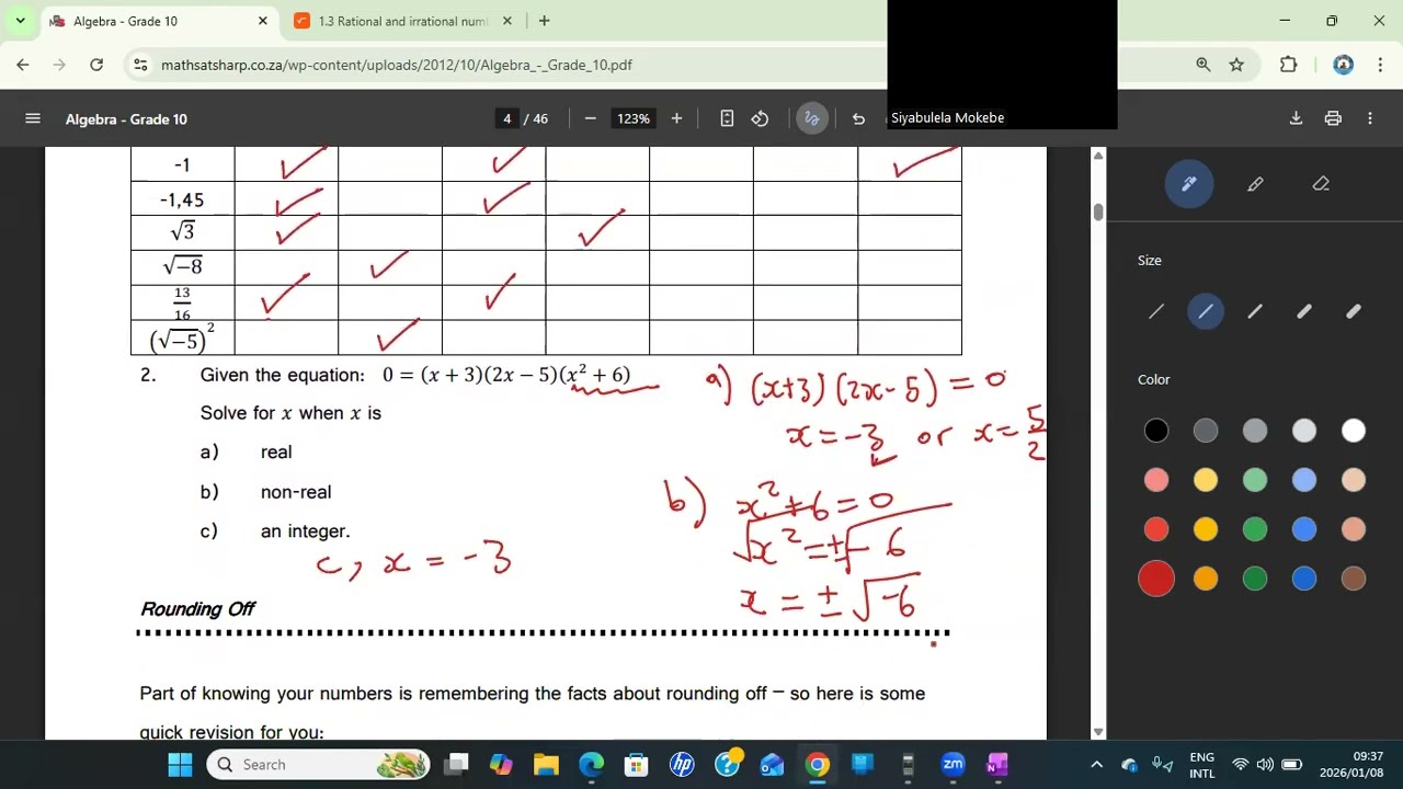 Real numbers grade 10 part 2