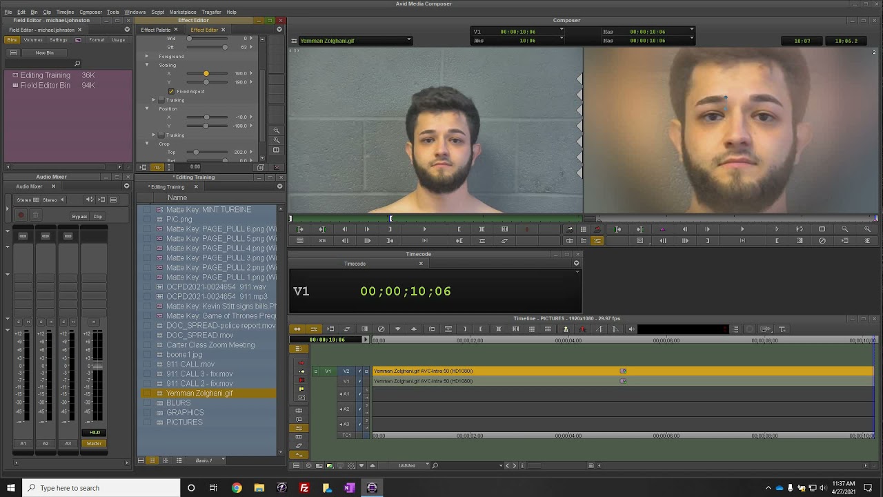 NEWS 9 TRAINING | Editing Pictures in Avid Media Composer