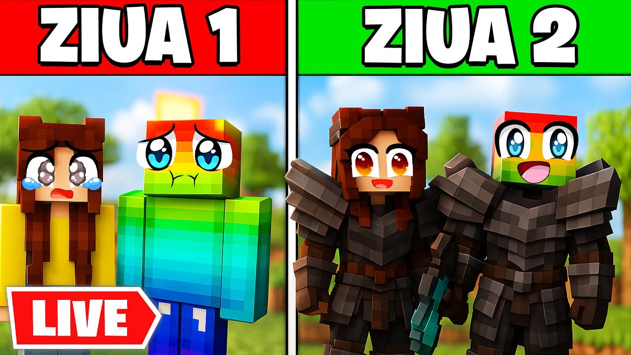🔴Supravietuiesc pe aceeasi lume de Minecraft cu Adina!
