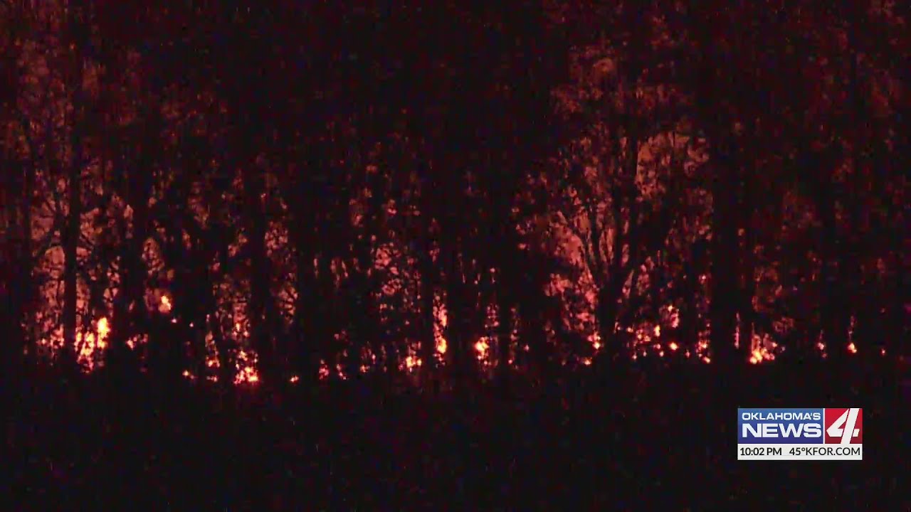 Wildfire burns in Northeast Oklahoma City