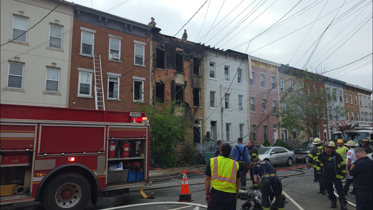 Heavy Fire On All 3 Floors in Attached Row Houses  3rd Alarm Fire (Ripley Pl) Elizabeth Nj 5-15-25