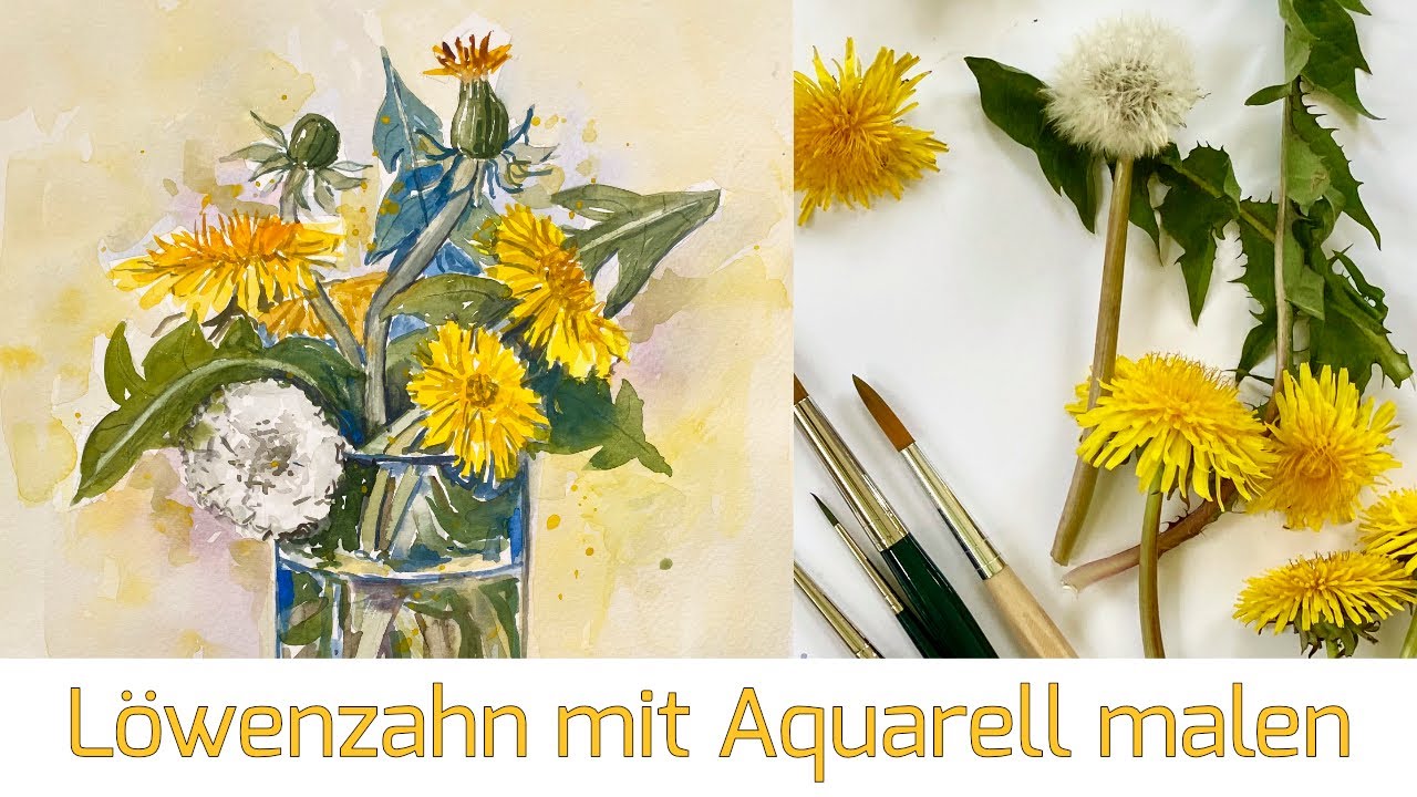 Löwenzahn in Aquarell: so gehst du vor.