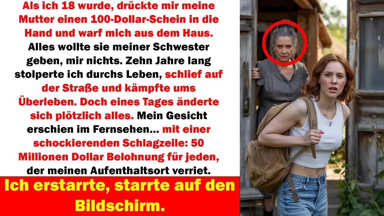 Mit 18 rausgeworfen für 100 Dollar – 10 Jahre später zeigt das TV mein Gesicht mit 50 Mio Belohn