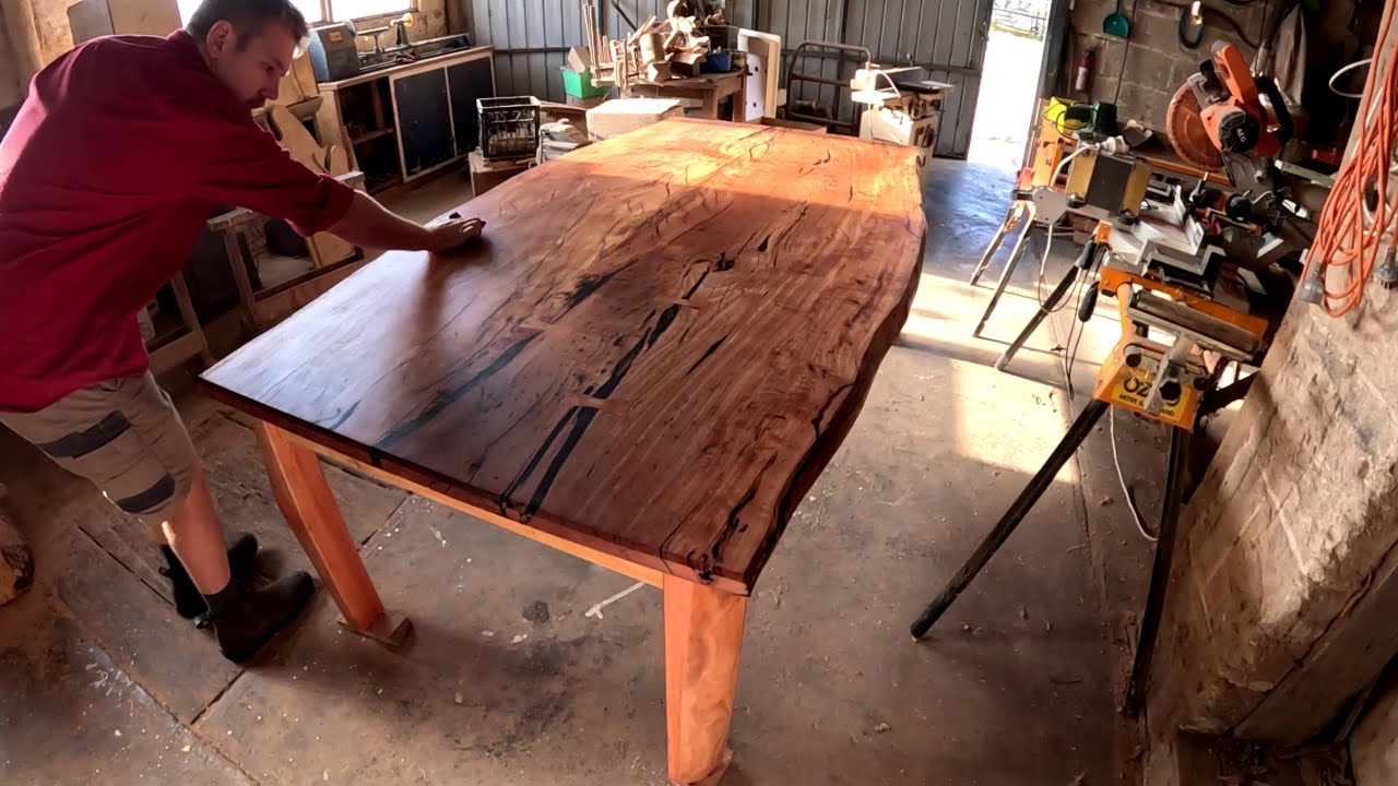 Assembling and Finishing a Live Edge Slab Dining Table