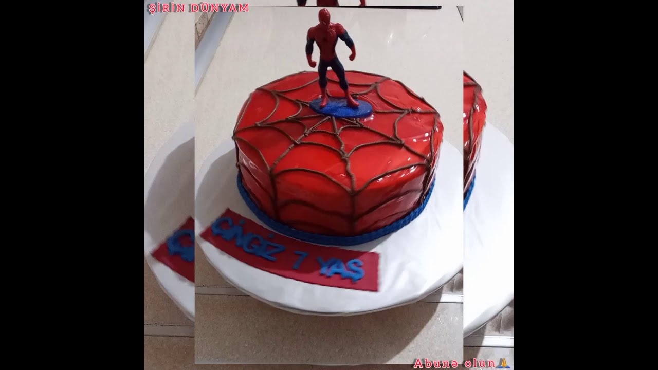 Hörümçək adam tortu❤örümçek adam pasdası.(Spiderman)