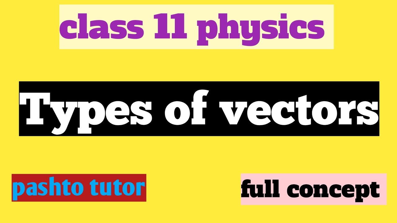 Types of vector with example (class 11 physics ) physics learner# pashto language|