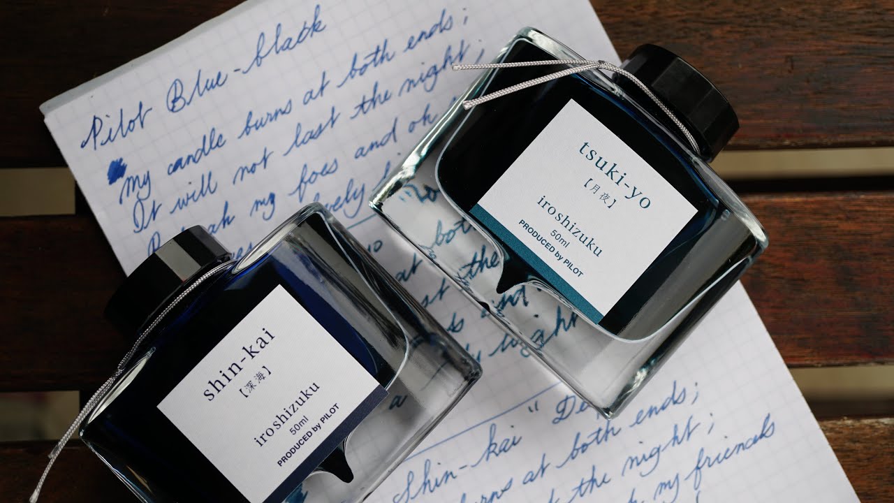 Pilot iroshizuku shin-kai vs tsuki-yo | Ink Comparison